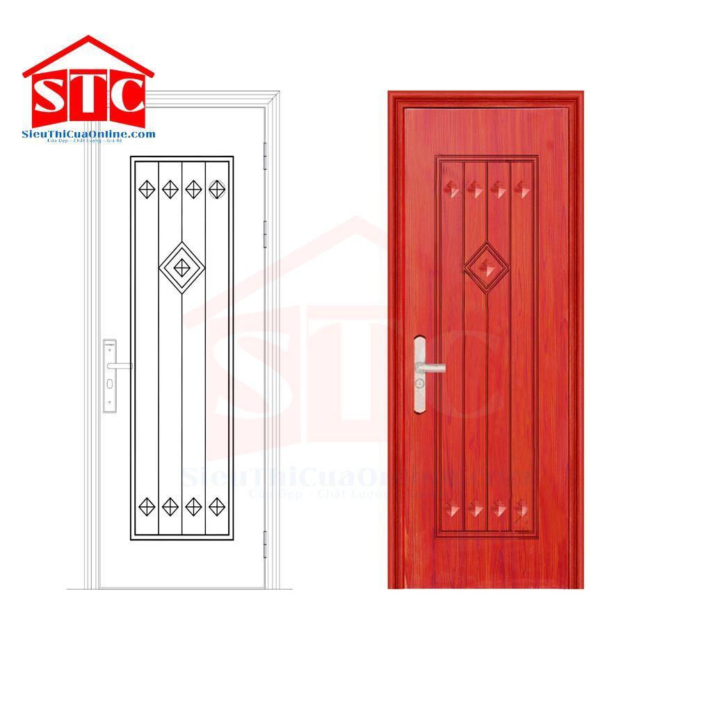 Cửa thép vân gỗ biệt thự GS1H5