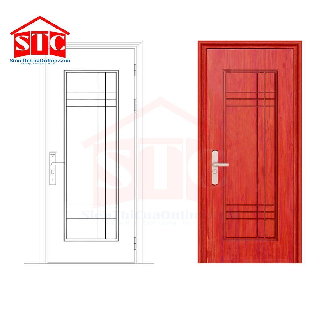 Cửa thép vân gỗ biệt thự GS1H6