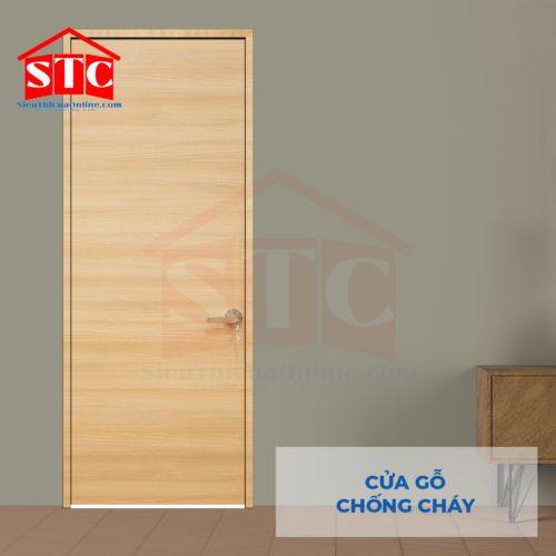 Cửa gỗ chống cháy GCC MDF Laminate Vân ngang