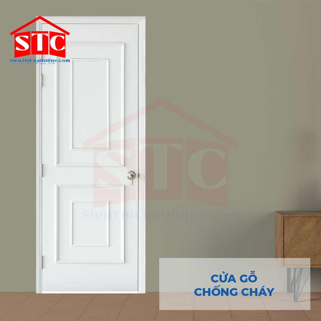 Cửa gỗ chống cháy GCC MDF O4 C1 phào chỉ