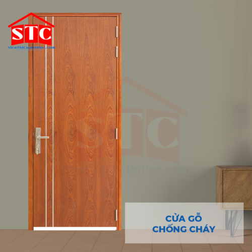 Cửa gỗ chống cháy GCC MDF Veneer P1R2 Xoan Đào