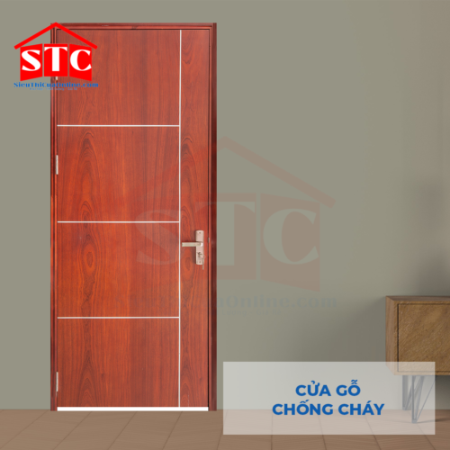 Cửa gỗ chống cháy GCC MDF Veneer P1R4 Căm Xe