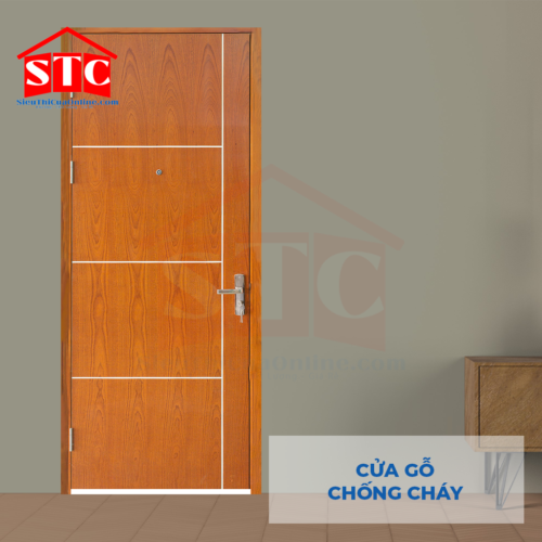 Cửa gỗ chống cháy GCC MDF Veneer P1R5 Xoan Đào