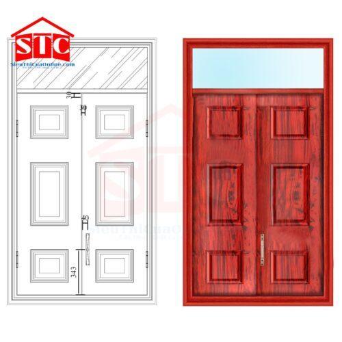 Cửa sổ thép vân gỗ CS2H11-OT