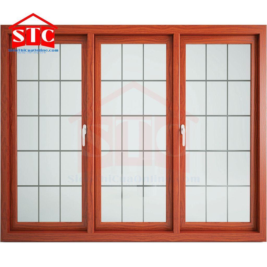 Cửa sổ thép vân gỗ CS3K