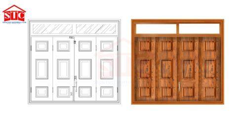 Cửa sổ thép vân gỗ CS4H11. màu vàng