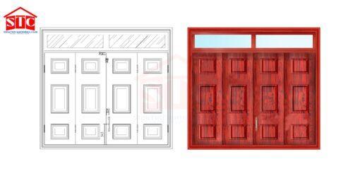 Cửa sổ thép vân gỗ CS4H11