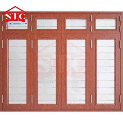 Cửa sổ thép vân gỗ CS4K