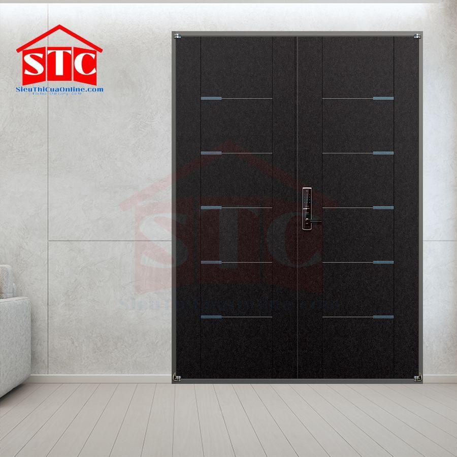 Cửa thép vân gỗ 2 cánh B-502-RB-DOUBLE