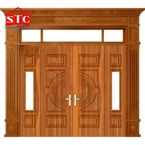 Cửa thép vân gỗ 4 cánh GS4H4K-H4AK-Màu vàng