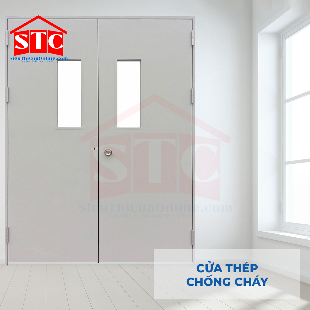 Cửa thép chống cháy TCC 2PG2 khoa coc