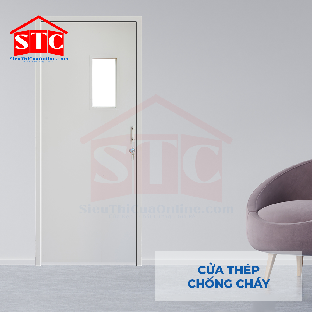 Cửa thép chống cháy TCC P1G1 lưới thép
