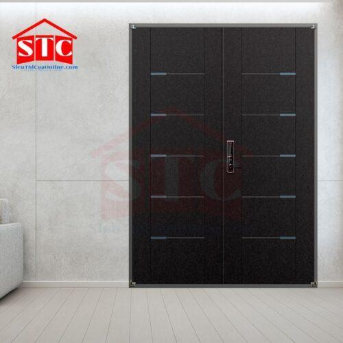 Cửa thép vân gỗ phòng ngủ B-502-RB-DOUBLE