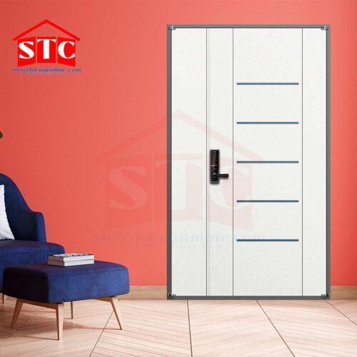 Cửa thép vân gỗ phòng ngủ B-515-H-DOUBLE