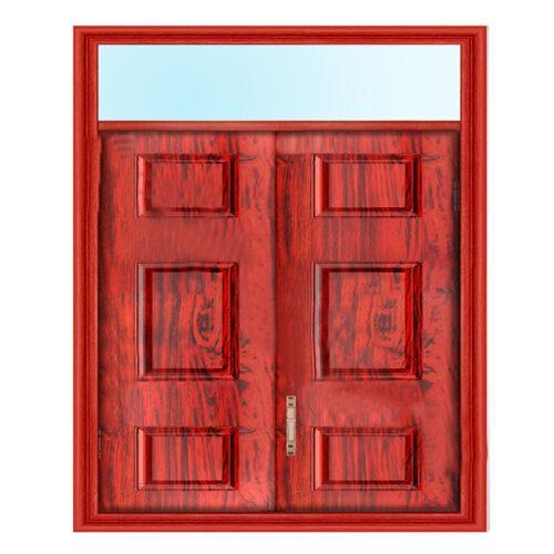Cửa Sổ Thép Giả Gỗ - Cửa Sổ Thép Vân Gỗ CS2H11-OT D