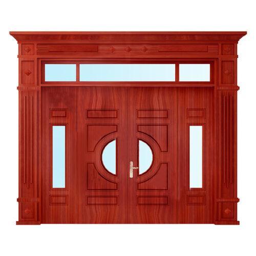 Cửa Thép Vân Gỗ Ngoài Trời - Cửa Thép Vân Gỗ GS4H4K-H4AK. D