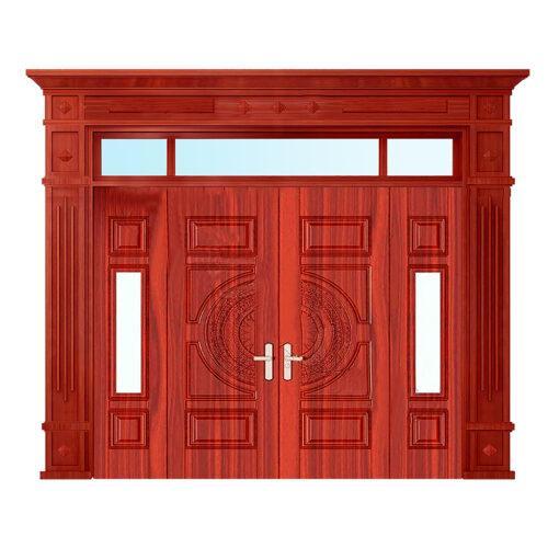 Mẫu Cửa Sắt Vân Gỗ Đẹp - Cửa Thép Vân Gỗ Đẹp GS4H15H8K D