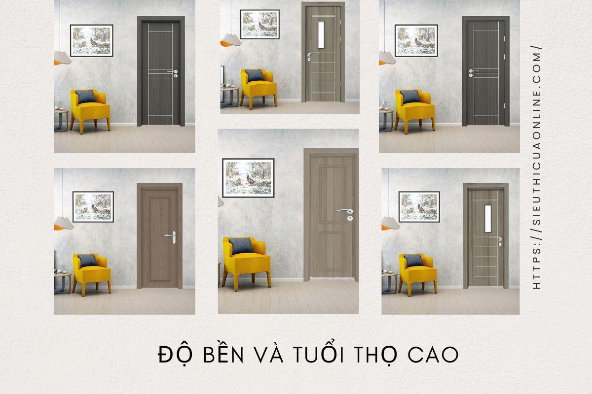 Cửa nhựa gỗ có độ bền và tuổi thọ cao.