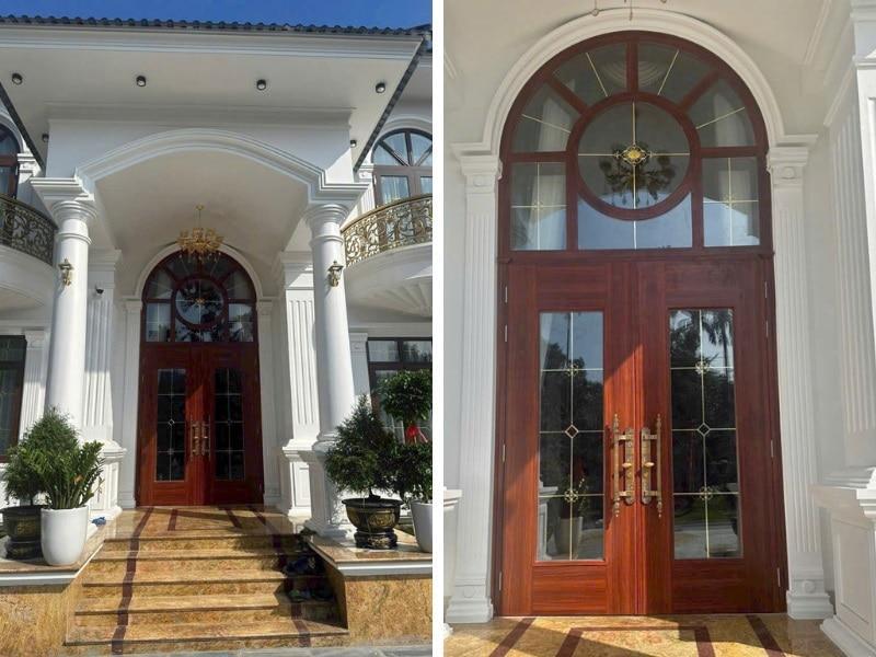 Cửa thép vân gỗ 2 cánh sang trọng