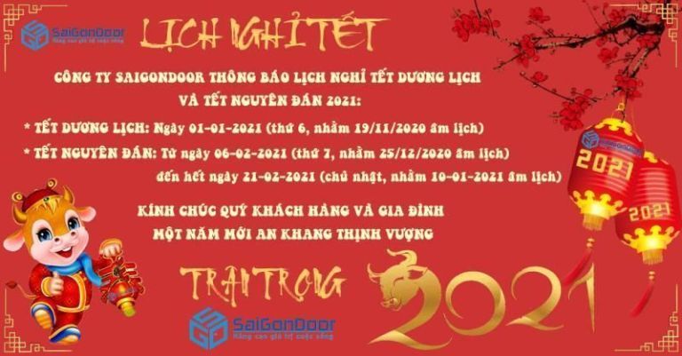 Thông báo lịch nghỉ tết tây và tết nguyên đán (tết ta) năm 2021