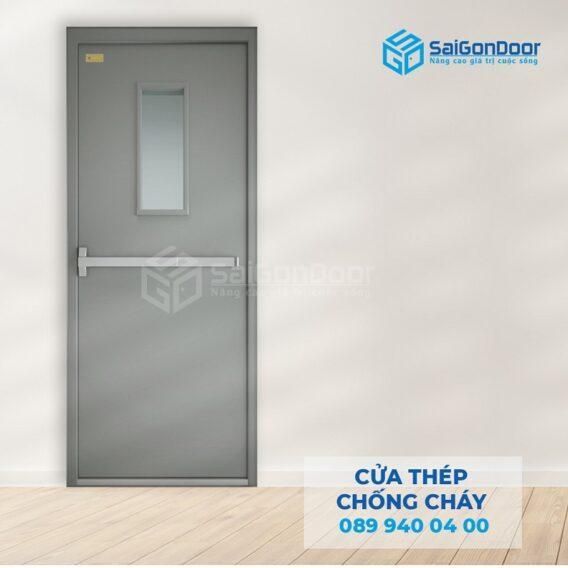 Cua thep chong chay 1 canh o kinh thanh thoat hiem
