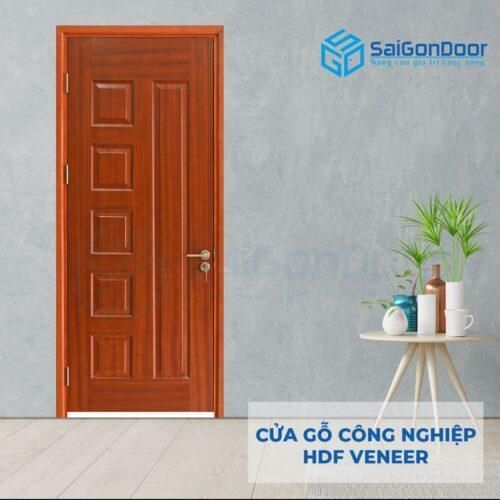 Cửa gỗ công nghiệp HDF Veneer 6B xoan dao