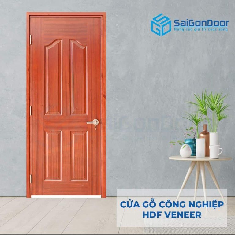 Cửa Gỗ Công Nghiệp HDF Veneer 4A-xoan dao 5 Cửa gỗ công nghiệp HDF Veneer 4A-xoan dao