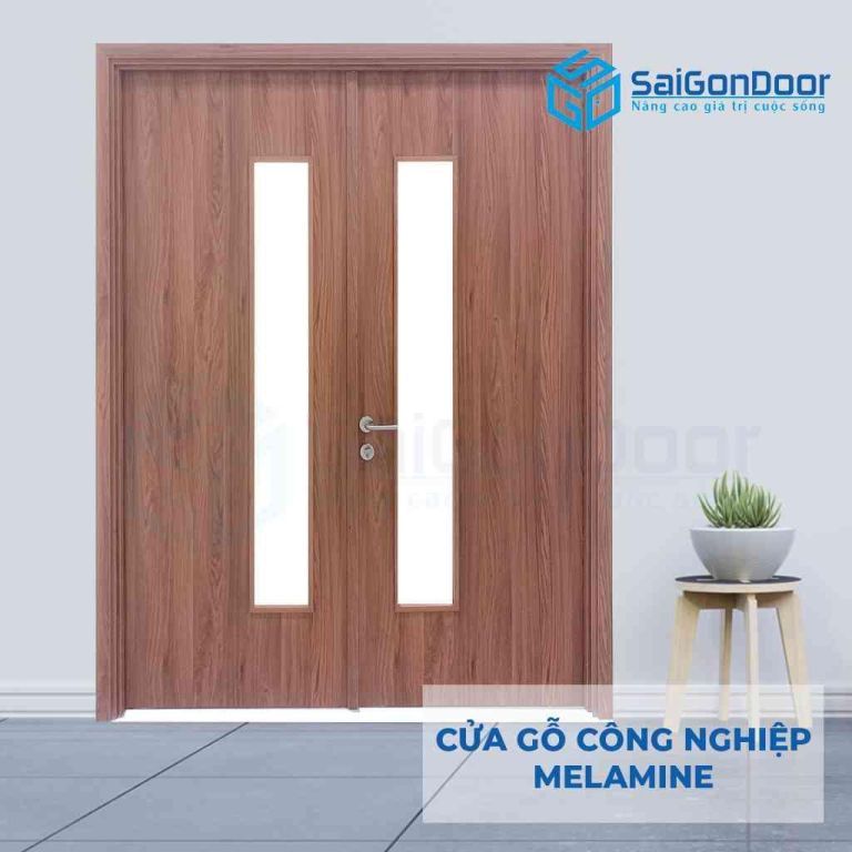 CỬA GỖ CÔNG NGHIỆP MDF MELAMINE 2P1G1 5 Cửa gỗ công nghiệp MDF Melamine 2P1G1