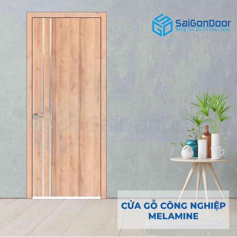 CỬA GỖ CÔNG NGHIỆP MDF MELAMINE P1R2 inox 5 Cửa gỗ công nghiệp MDF Melamine P1R2 inox