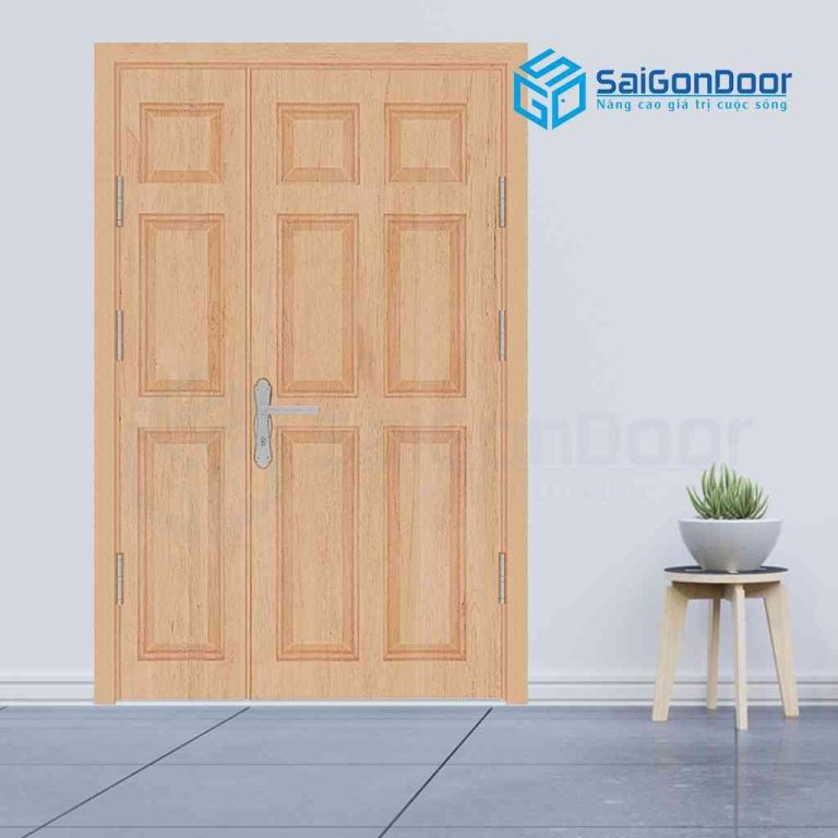 Cửa Gỗ Công Nghiệp HDF Veneer 2 canh 9A Oak (2) 5 Cửa gỗ công nghiệp HDF Veneer 2 canh 9A Oak (2)