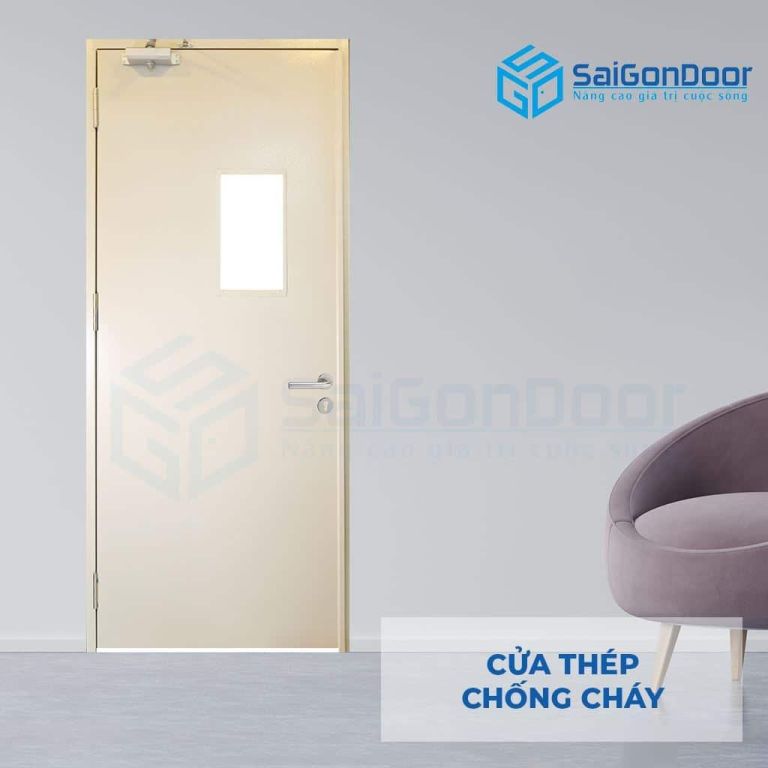 Cửa Thép Chống Cháy TCC P1G1 kinh cuong luc 6 Cửa thép chống cháy TCC P1G1 kinh cuong luc
