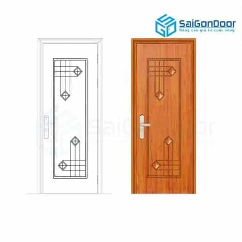 Cửa thép vân gỗ SGD GS1H16 mau vang