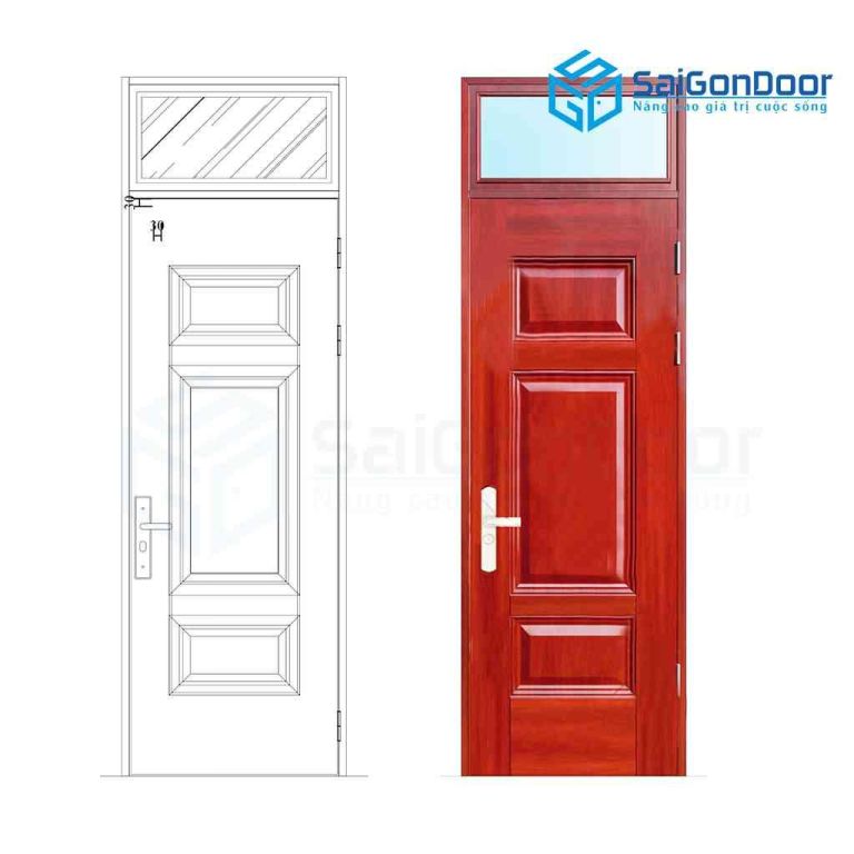 Cửa thép vân gỗ SGD GS1H3-OT 5 Cửa thép vân gỗ SGD GS1H3-OT
