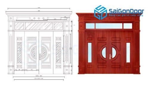 Cửa thép vân gỗ SGD GS4H4K-H4AK 8 Cửa thép vân gỗ SGD GS4H4K-H4AK