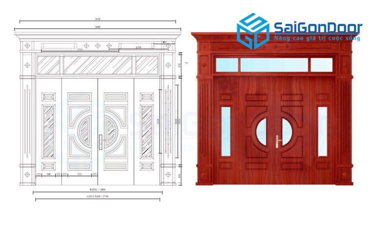 Cửa thép vân gỗ SGD GS4H4K-H4AK 6 Cửa thép vân gỗ SGD GS4H4K-H4AK