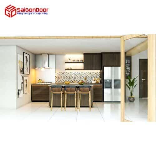 Nội thất nhà bếp chữ I Full trần-1