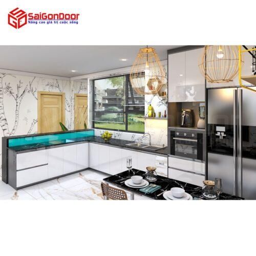 Nội thất nhà bếp chữ L hiện đại