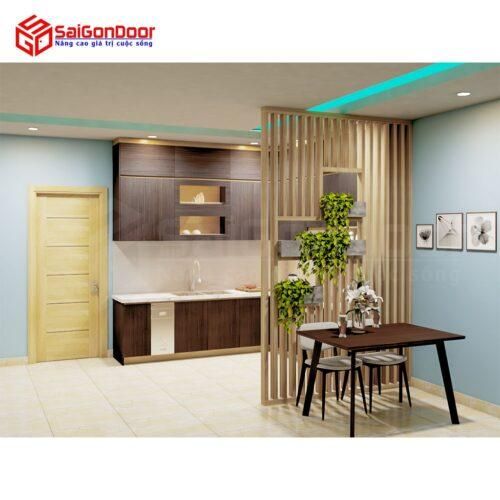 Nội thất nhà bếp gỗ Laminate full trần trên dưới