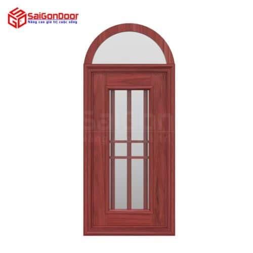 Cửa thép vân gỗ dạng vòm TVGVom-SGD-3