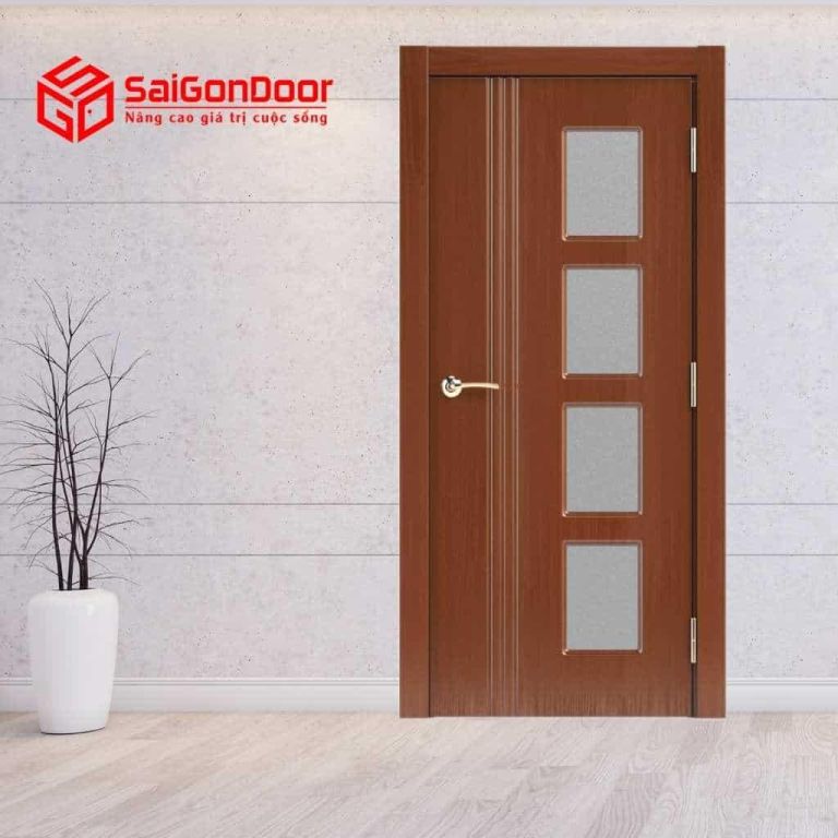 CÁC MẪU CỬA NHỰA HÀN QUỐC CAO CẤP, ĐA DẠNG MẪU MÃ 8 Mẫu cửa nhựa Hàn Quốc màu nâu sang trọng