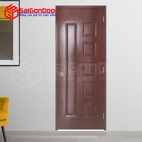 Cửa gỗ công nghiệp HDF Veneer 6B-Căm Xe-2