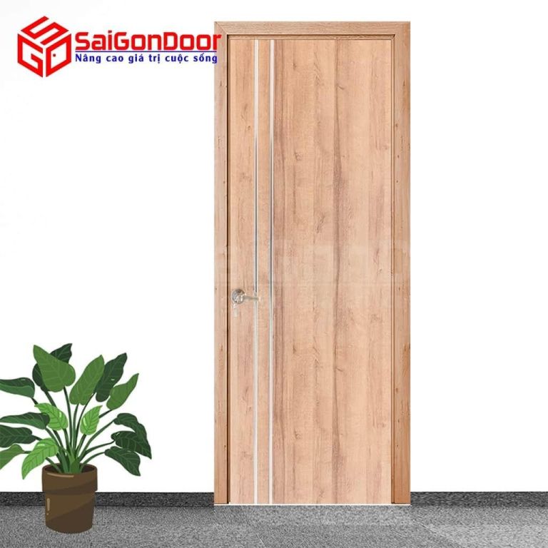 Cửa gỗ công nghiệp MDF Melamine P1R2 Inox 4 Cua go MDF Melamine P1R2