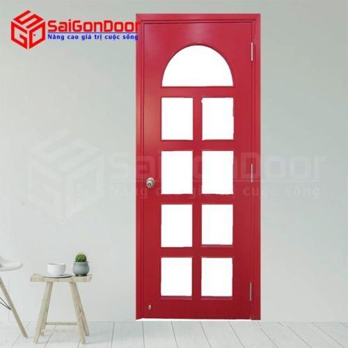 Cửa gỗ công nghiệp MDF Veneer P1G9 Hồng