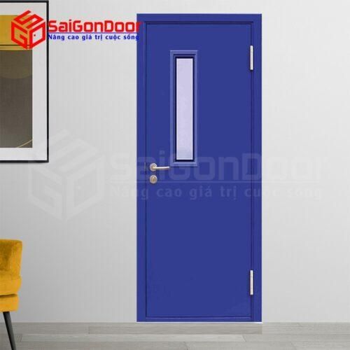 Cửa thép chống cháy TCC P1G1 xanh dương
