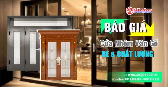 cửa nhôm vân gỗ