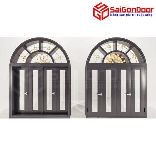 Cửa Nhôm Vân Gỗ SGD-CNVG-17