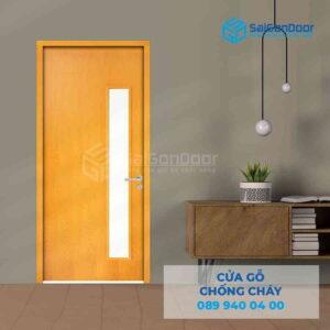 Cửa Gỗ Chống Cháy MDF Veneer P1G1 soi