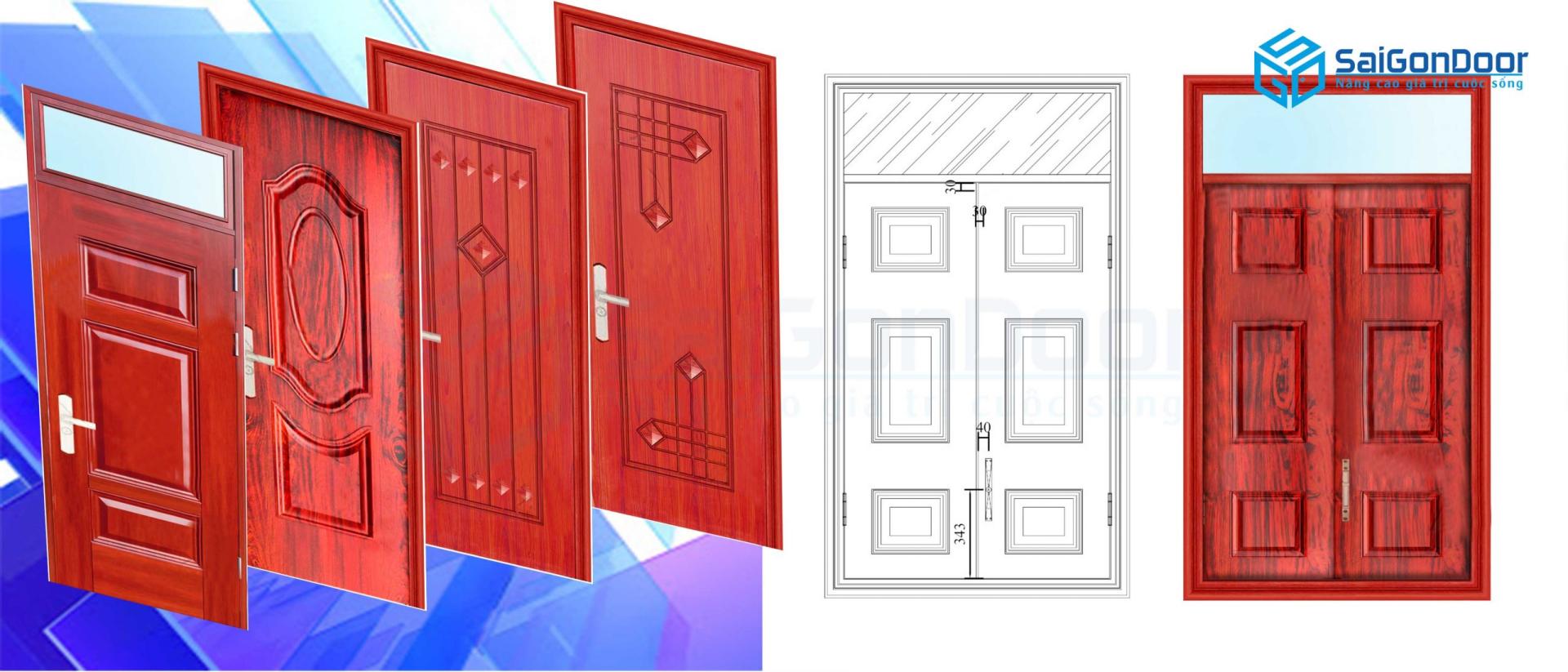 Cửa thép vân gỗ SaiGonDoor