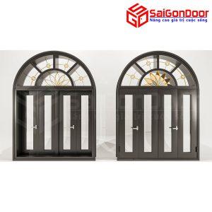 Cửa Nhôm Vân Gỗ SGD-CNVG-22