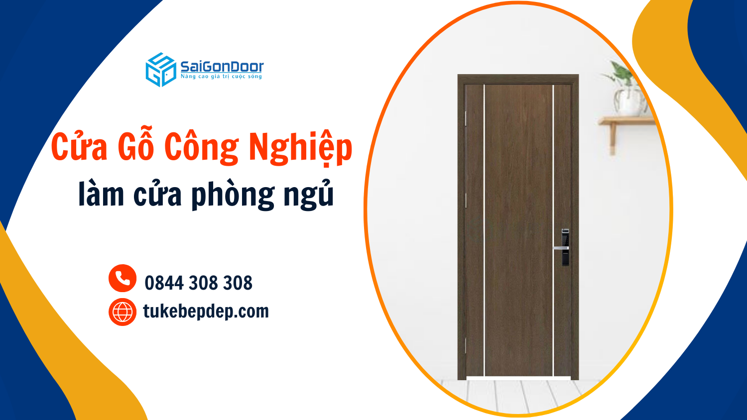 Cửa gỗ công nghiệp làm cửa phòng ngủ – Lựa chọn hiện đại và tiện ích
